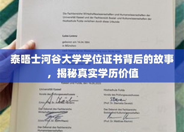 探寻泰晤士河谷大学学位证书的奥秘，揭秘学历背后的真实价值与故事