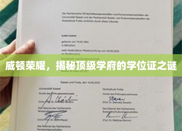 威顿荣耀，揭秘顶级学府的学位证之谜