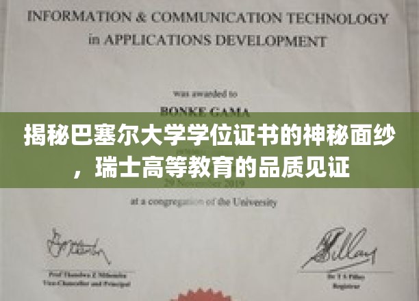 巴塞尔大学学位证书，揭开瑞士高等教育卓越品质的神秘面纱