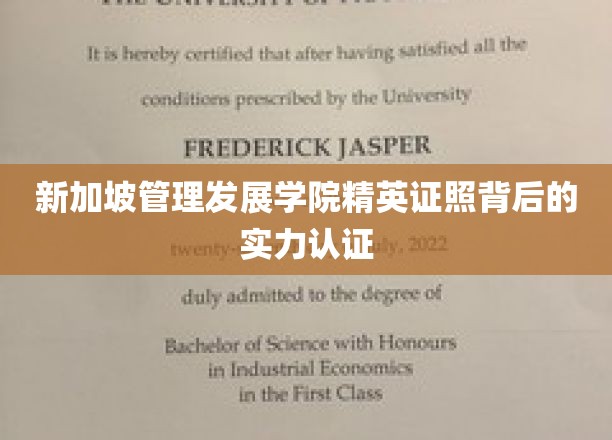 新加坡管理发展学院精英证照彰显实力认证