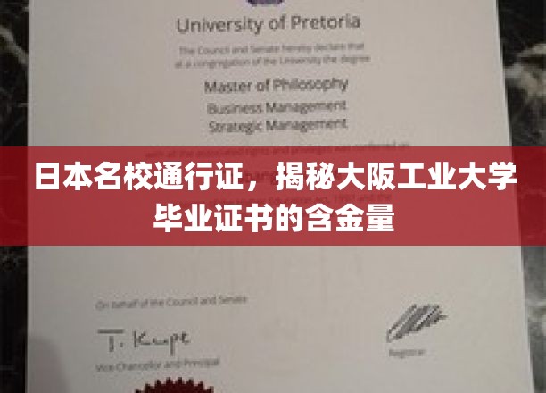 日本精英学府通行证，揭秘大阪工业大学证书的非凡价值