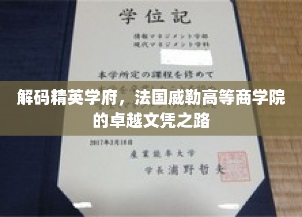 探寻精英摇篮，法国威勒高等商学院的文凭辉煌之路