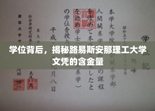 学位背后，揭秘路易斯安那理工大学文凭的含金量