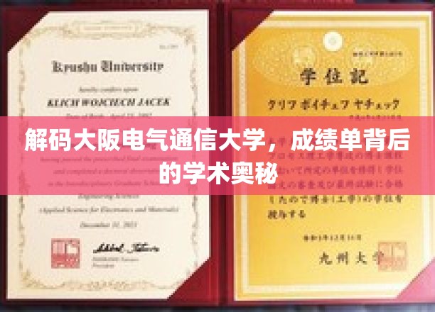 解码大阪电气通信大学，成绩单背后的学术奥秘