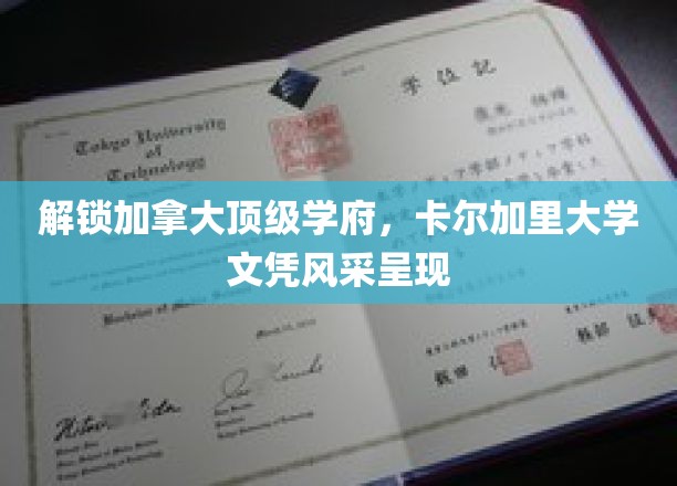 加拿大顶级学府，卡尔加里大学文凭风采呈现