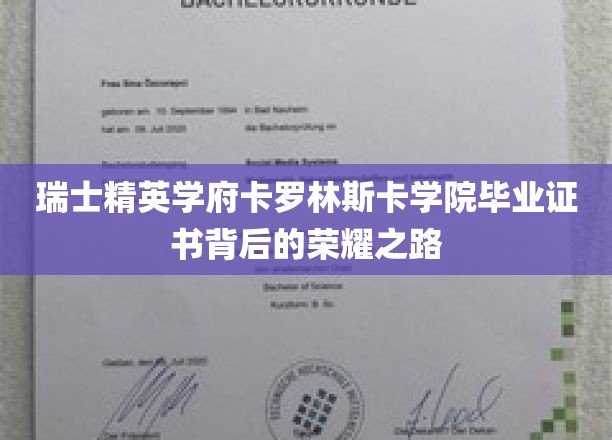 解码卡罗林斯卡学院，探索瑞士精英学府的荣耀毕业证书背后的传奇故事